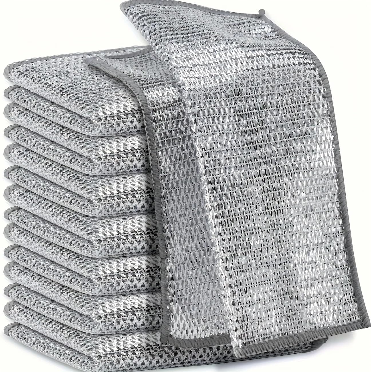 10pcs Miracle Cleaning Cloth - Ultra-Durable Mesh Ultrafine Fiber Set - Easy for Dry and Wet Cleaning - Very Suitable for Tableware, Metal Surfaces, etc.! No Scratches Kitchen Genius