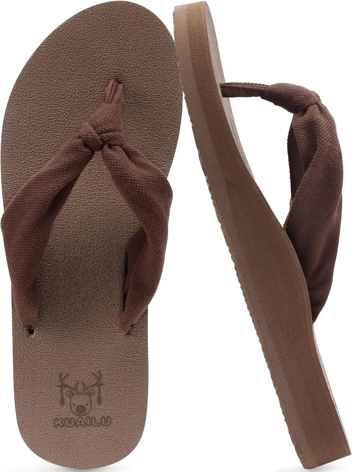 KuaiLu Flip Flops for Women with Arch Support Summer Beach Thong Sandals | Comfortable Yoga Mat Walking Shoes Cushion Slip On Casual Outfits Indoor Outdoor