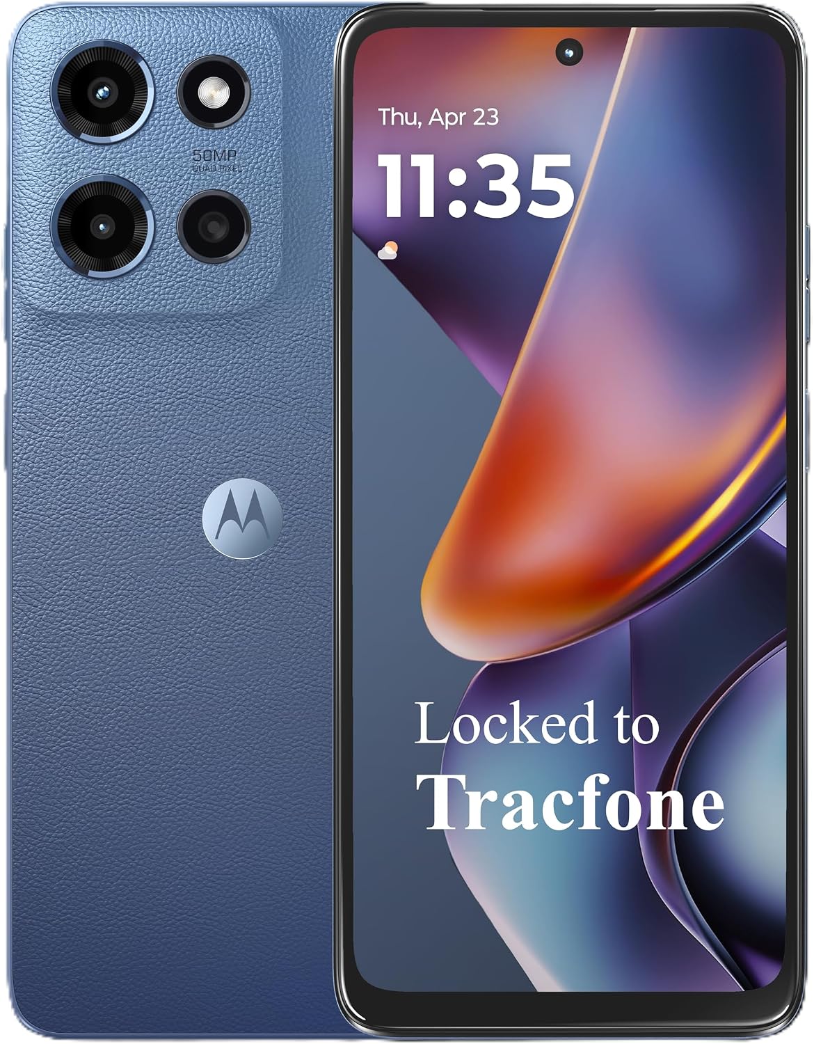 Tracfone Motorola Moto G 2025, 64GB, Saphire Blue (Locked to Tracfone) | Prepaid Smartphone- 6.6" 120Hz Display, 5G , 50MP Quad Pixel Camera, Long-Lasting Battery