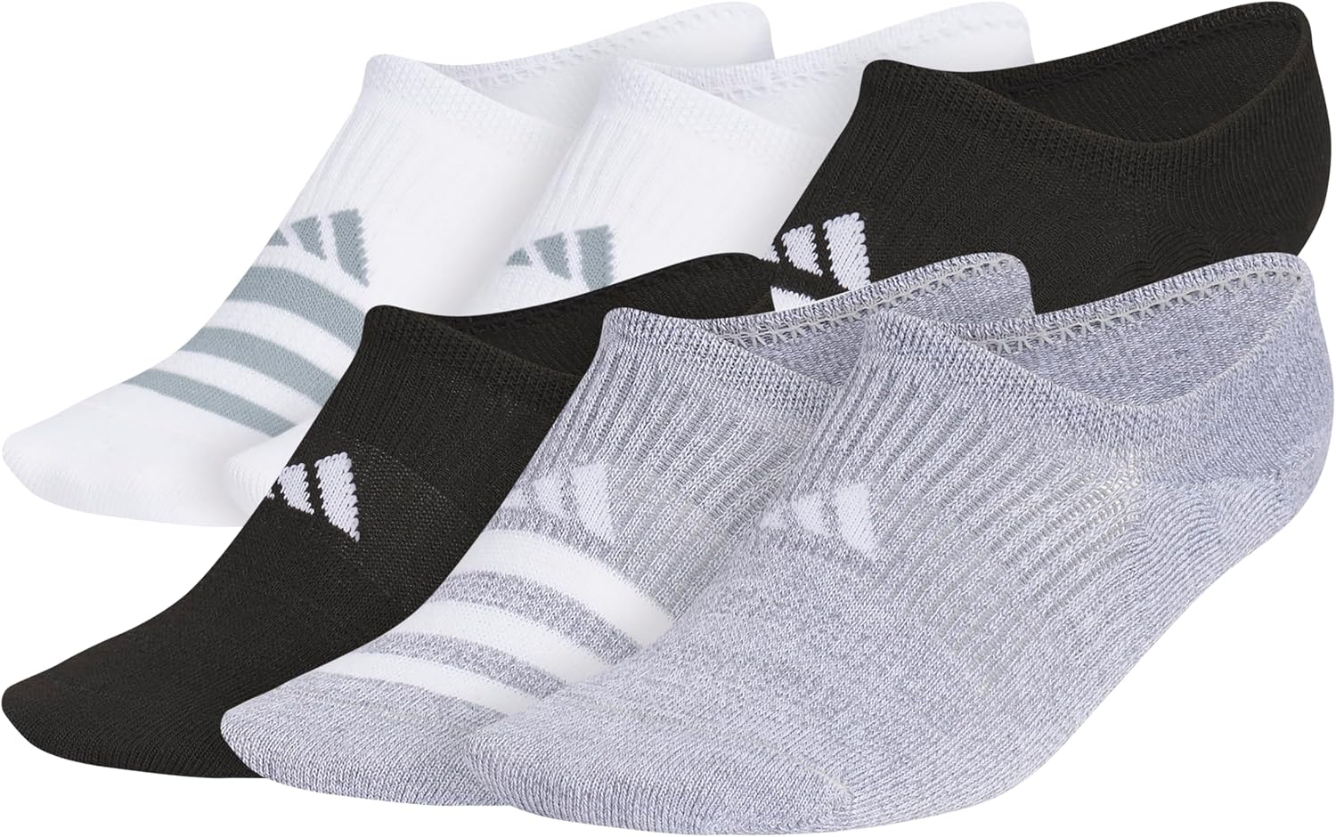 adidas Superlite Super No Show Invisible Socks 6-Pairs Lightweight & Breathable