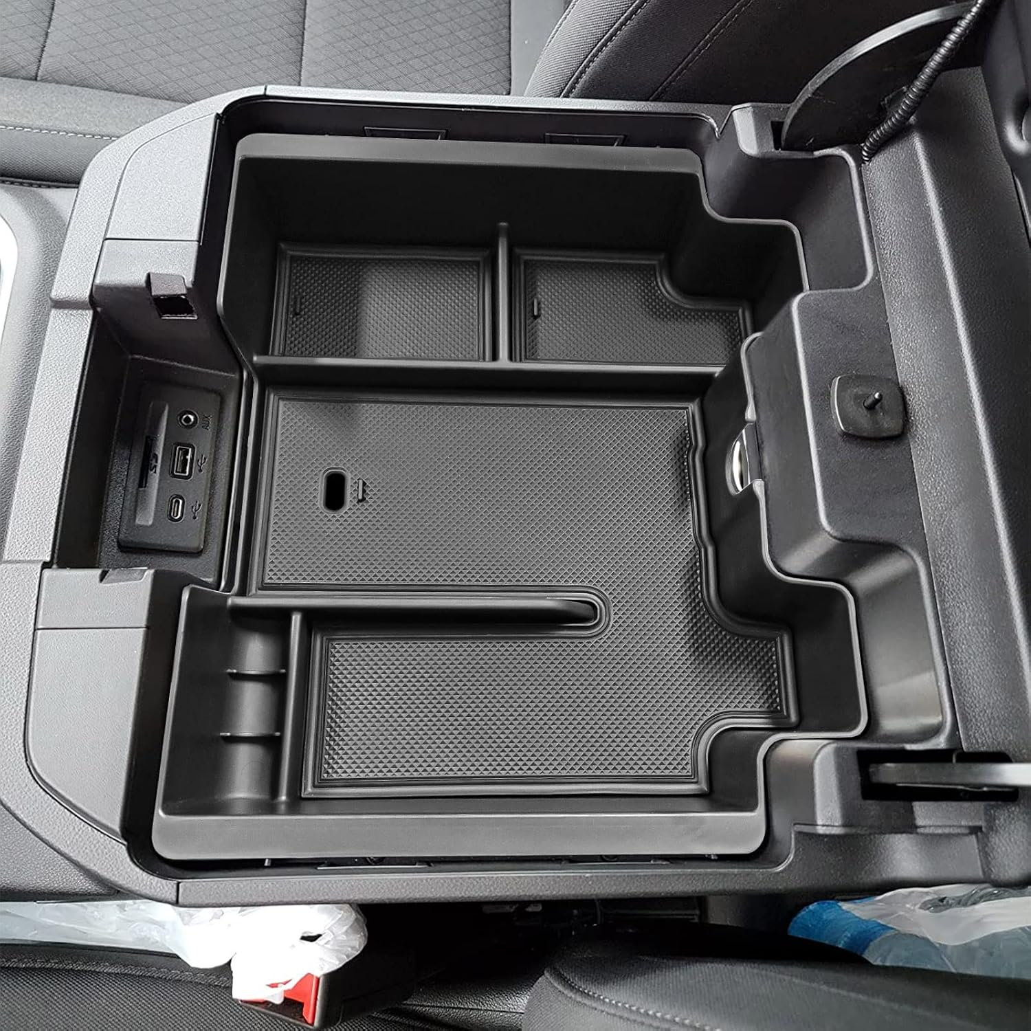 Center Console Organizer Tray for 2019-2022 Chevy Silverado/GMC Sierra 1500 | 2020-2022 2023 Silverado/Sierra 2500HD 3500HD Accessories Full Size Console Insert Tray, Full Console w/Bucket Seats ONLY