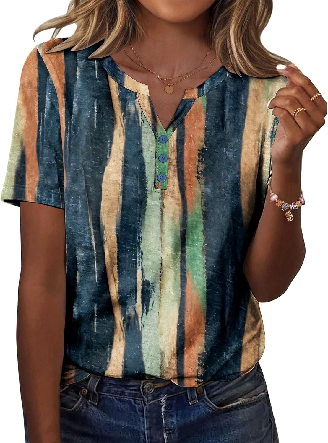 Zeagoo Womens Summer Tops Casual Short Sleeve V Neck Shirts Business Dressy Work Blouses