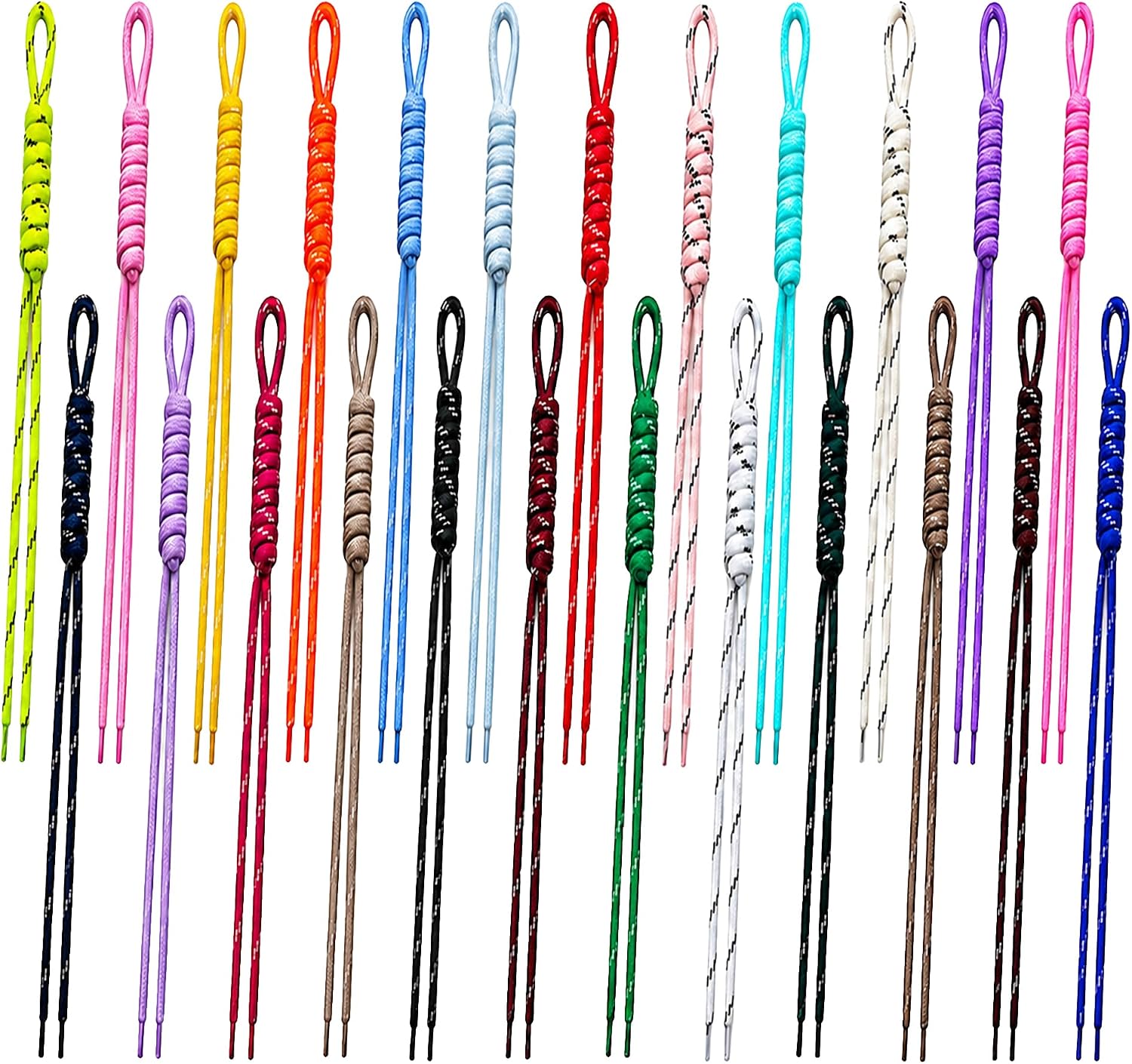 24 Pcs Paracord Keychain, Colorful Keychain Accessories for Purses