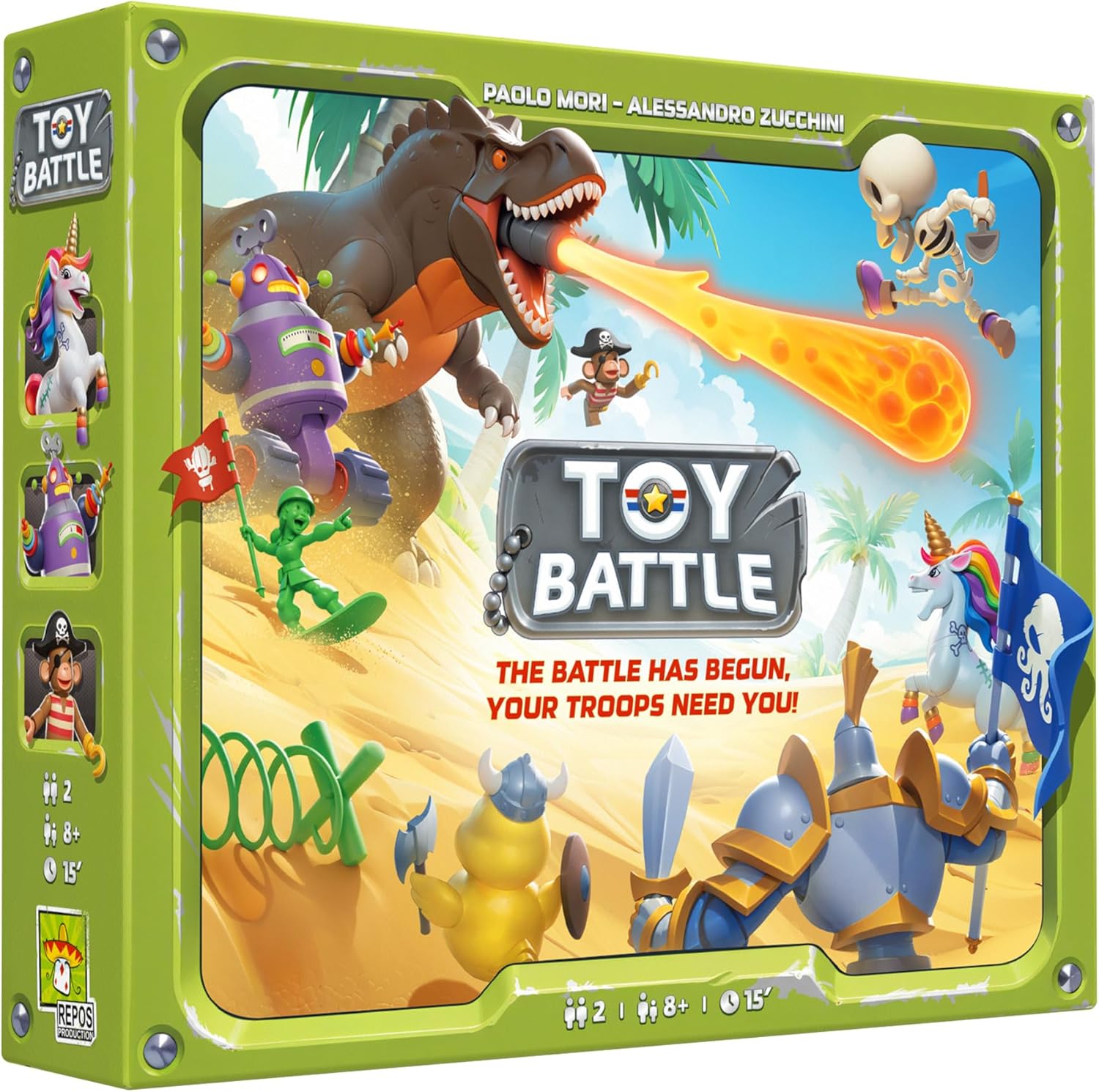 Asmodee Toy Battle Board Game - Tactical Tile Placement and Troop Strategy Game with 8 Unique Terrains, Fun Family Game for Kids & Adults, Ages 8+, 2 Players, 15 Minute Playtime