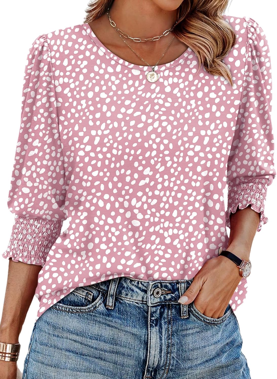 3/4 Length Sleeve Womens Tops Summer Blouses for Women Dressy Casual Womens Short Sleeve Tops Rave Outfits Red XXL