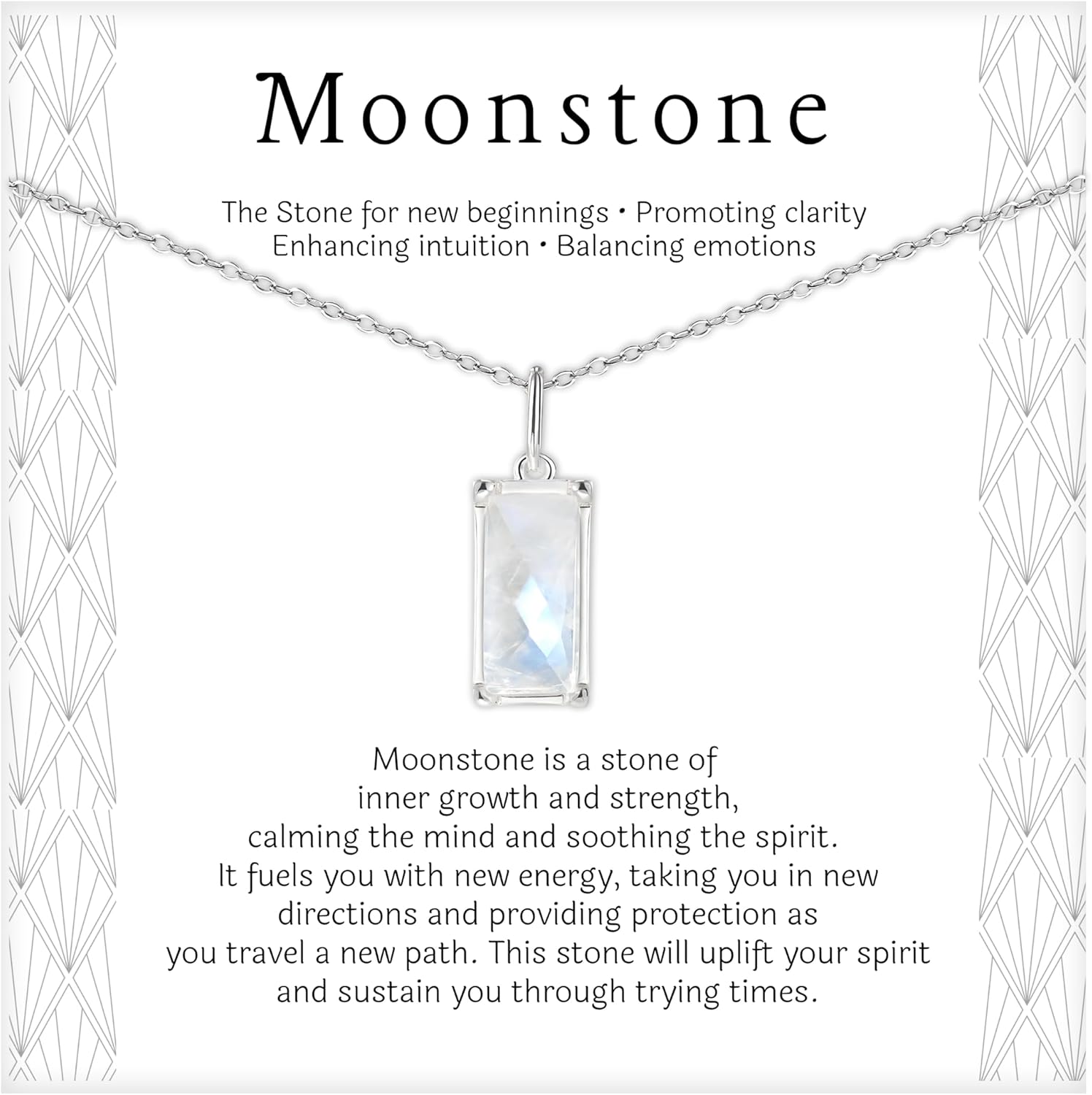 HOPE LOVE SHINE New Beginnings Rainbow Moonstone Sterling Silver Necklace for Women