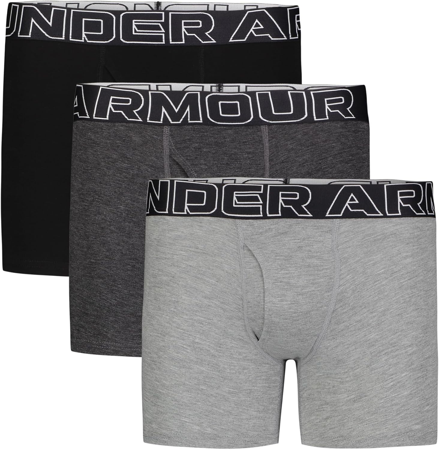 Under Armour Boys' Multipack Performance Cotton Boxerjock Brief, Lightweight & Smooth Stretch Fit