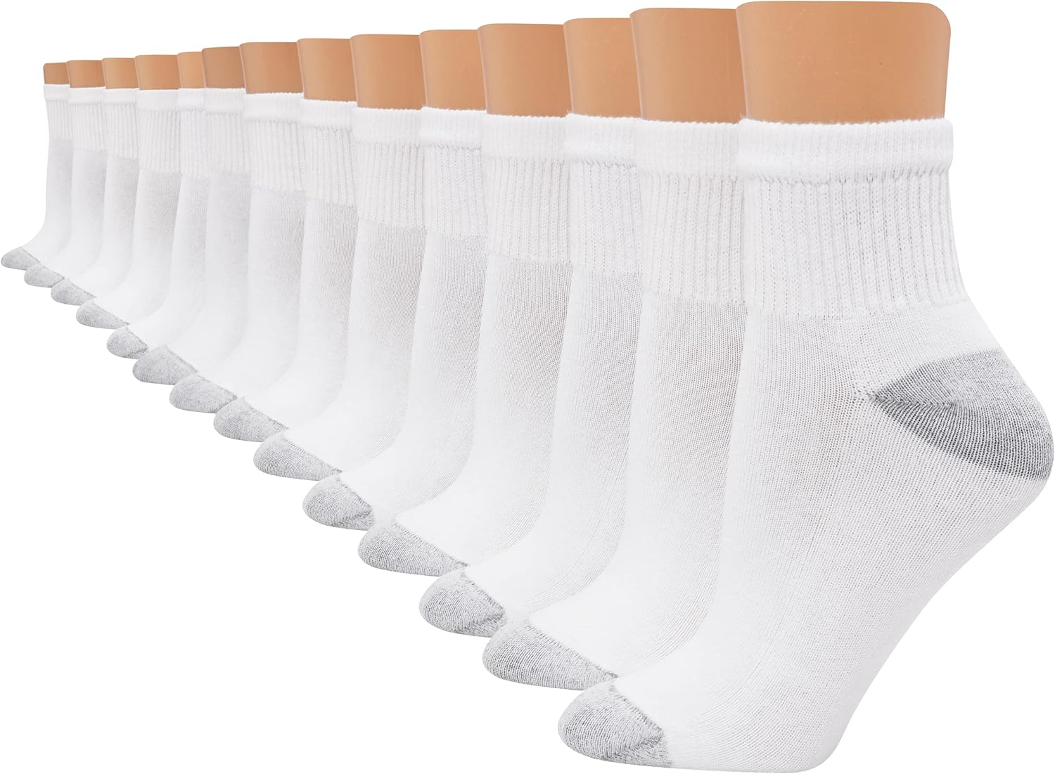 Hanes Women's Crew, Ankle, and No-Show Moisture-Wicking Cushioned Athletic Socks (14 Pack)