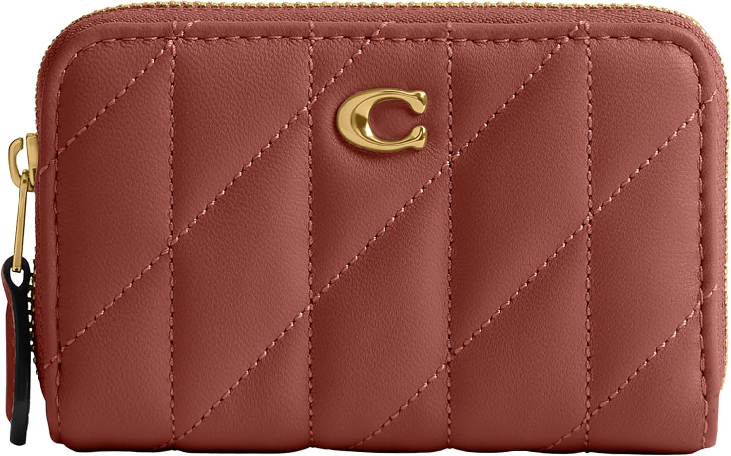 Coach Quilted Pillow Leather Essential Small Zip Around Card Case