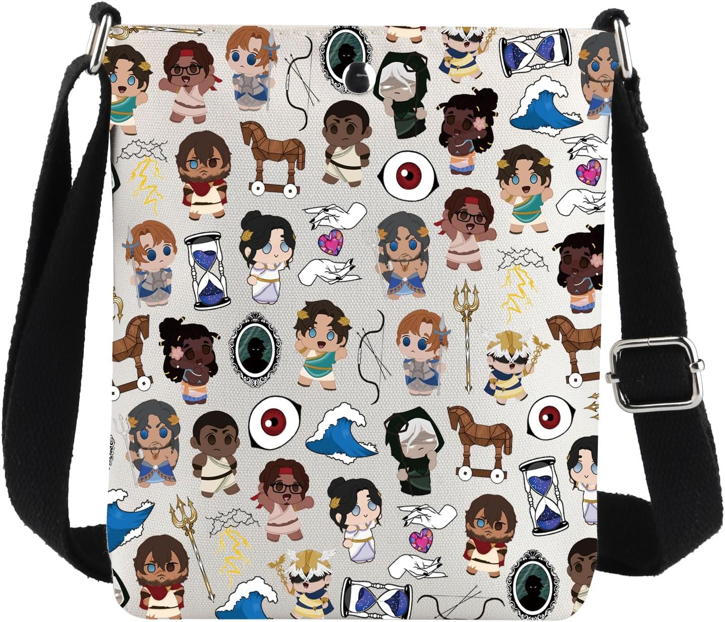 G2TUP Greek Epic Crossbody Bag Odysseus & Penelope & Telemachus & Athena & Polites & Hermes Ancient Greece Gods Shoulder Bag