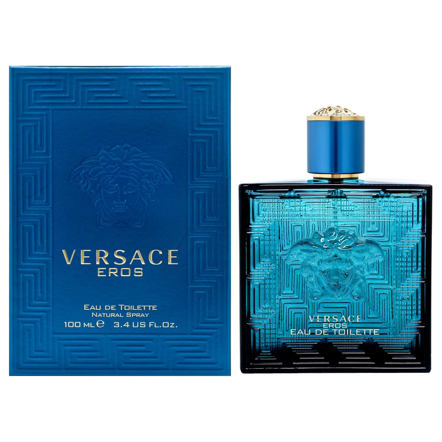 Versace Eros Eau de Toilette Spray for Men, 3.4 Fl Oz