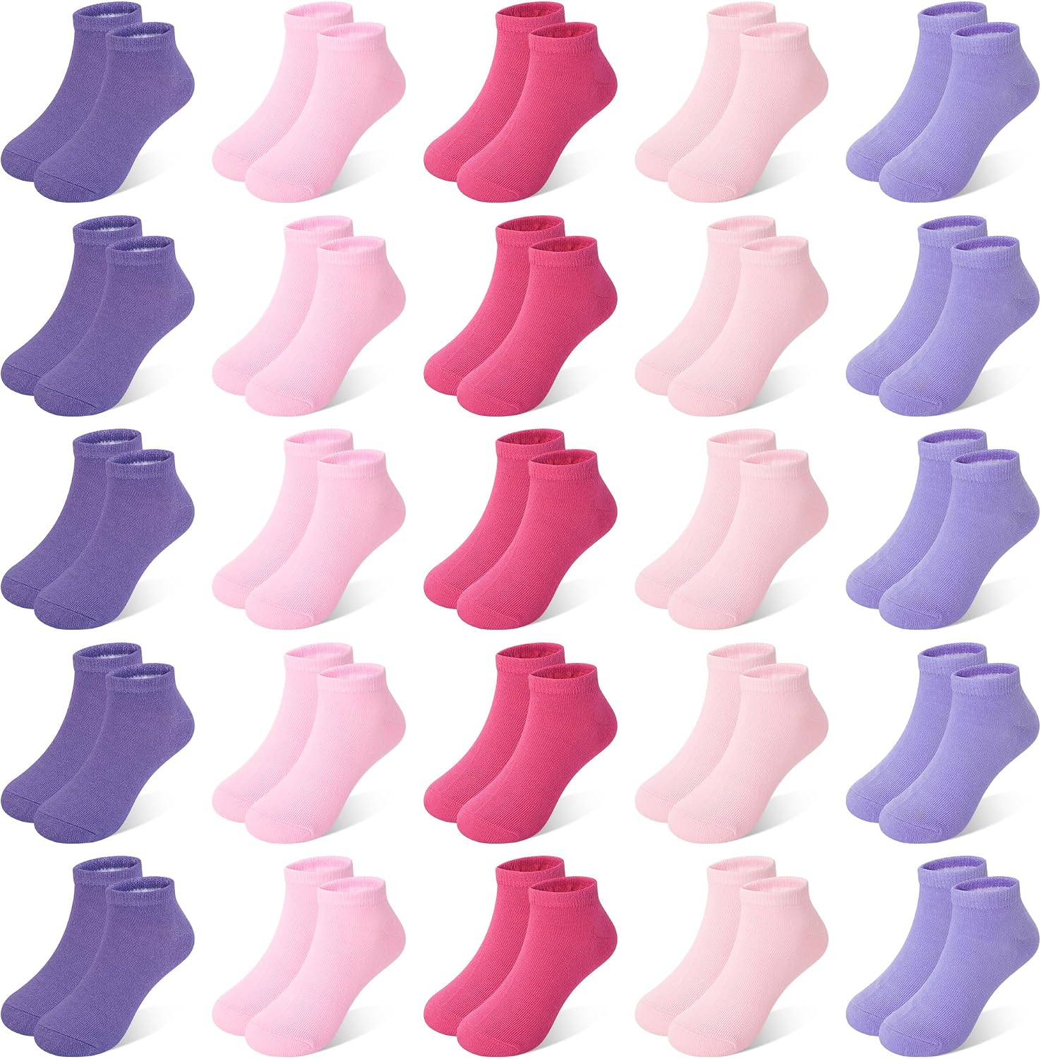 25 Pairs Girls Ankle Socks, Low Cut Toddler Kids Socks for Ages 1-14 | Colorful Cute Low Cut Socks, Soft Casual Daily Wear Socks for Girls