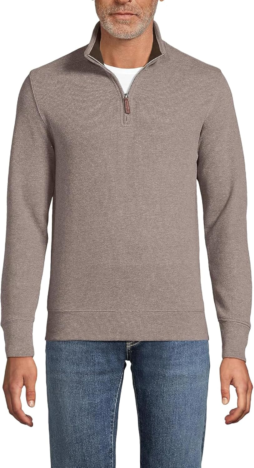 Lands' End Bedford Rib Quarter Zip Pullover Sweater