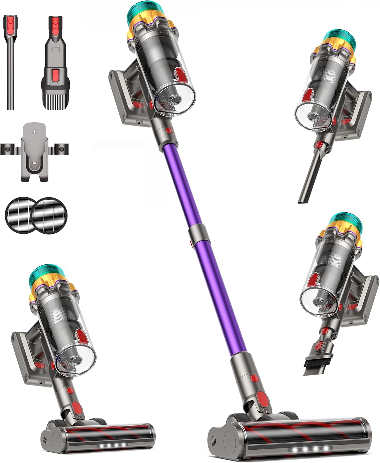 Cordless Vacuum Cleaner, 55KPA 650W 65Mins Extra-Large Dust Cup Cordless Stick Vacuum, Rechargeable Vacuum Cleaner with Self-Standing, Vacuum Cleaners for Home, Hardwood Floor, Carpet, Pet Hair