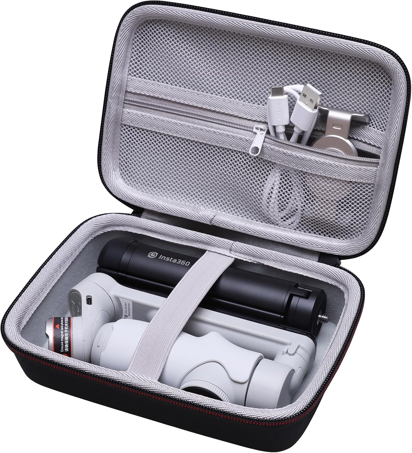 LTGEM Hard Travel Case Compatible with DJI Osmo Mobile SE/Osmo Mobile 7P/7/8P/8/6, Insta360 Flow/Flow Pro/Flow 2 Pro Foldable AI Phone Gimbal, hohem iSteady X3 SE Gimbal Stabilizer (Black+Gray)