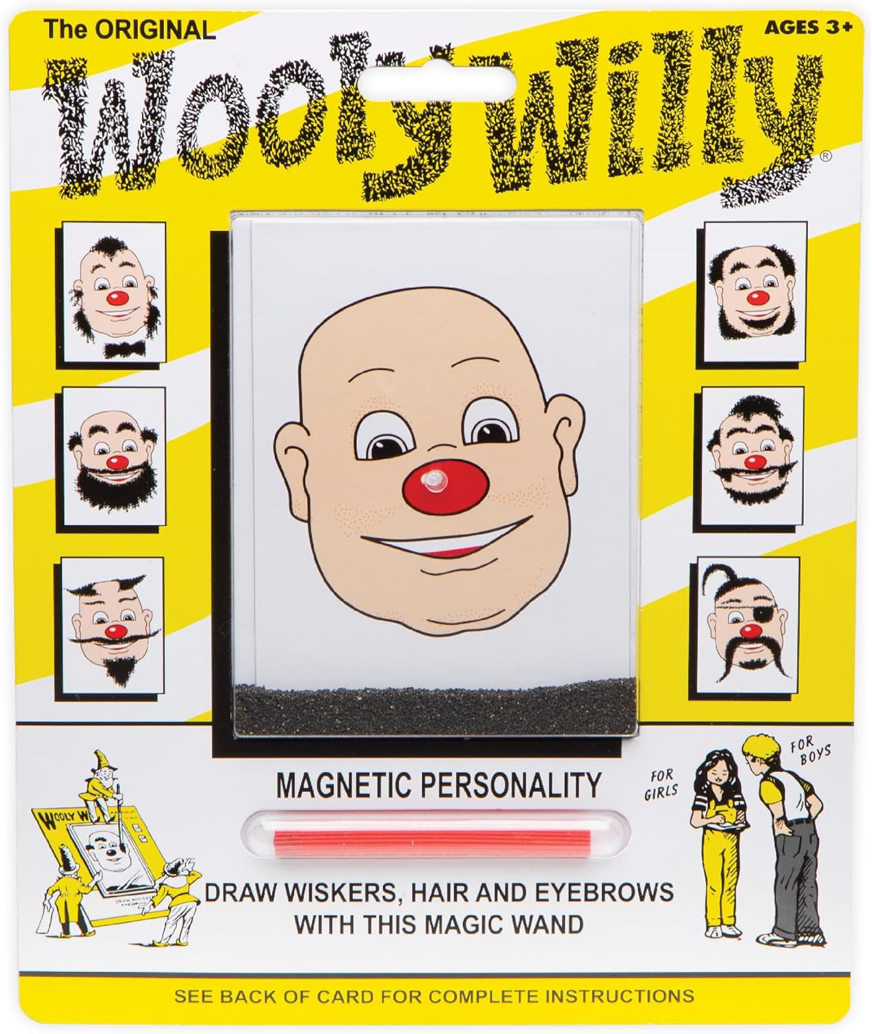 Original Wooly Willy, Magnetic Personalities – Drawing Kit, Arts and Crafts, Fidget Toys for Kids, Draw on Wooly’s Face, Portable, Easy to Use, Zero Mess Drawing, Screen-Free Toys, Ages 3+