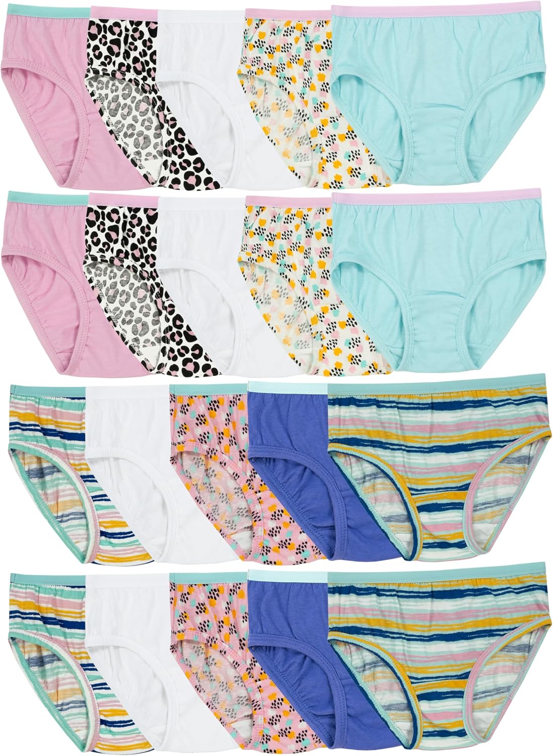 Fruit of the Loom Girls' Cotton Brief Underwear Multipacks