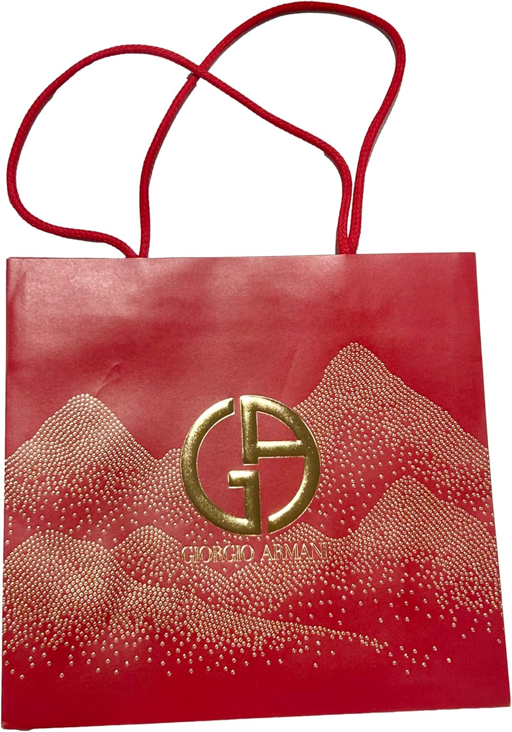 GIORGIO ARMANI RED Paper Gift Bag (MEDIUM 10.5L X 9.5H x 4.25W inches)