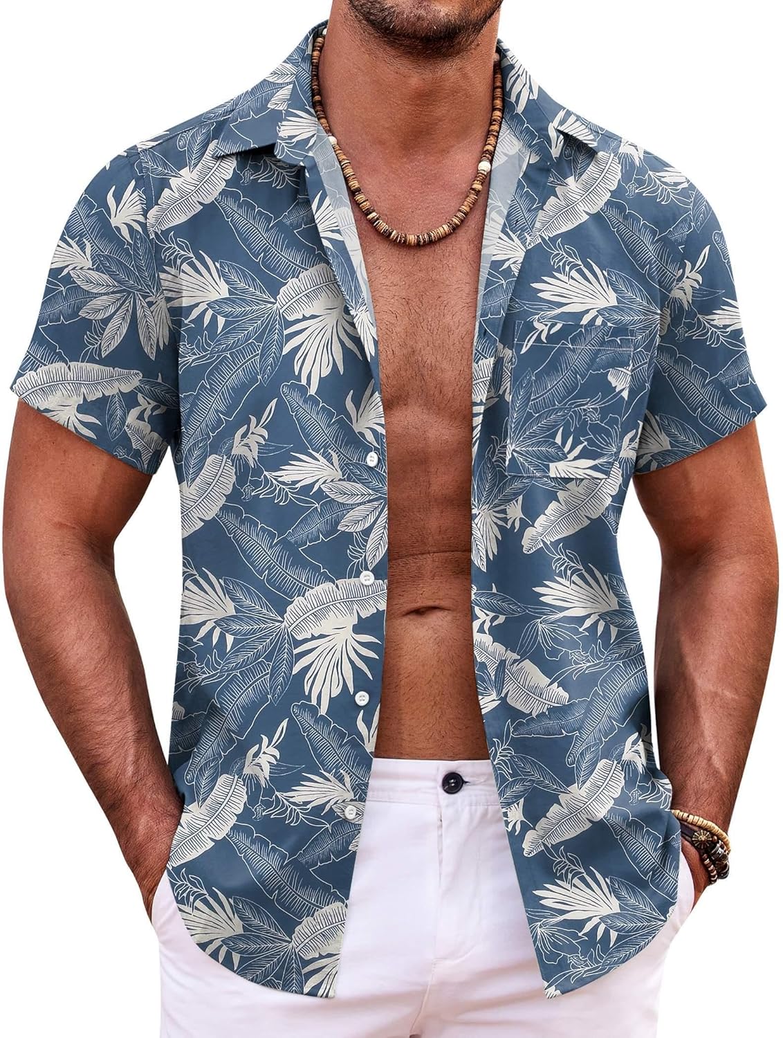COOFANDY Mens Hawaiian Shirt Short Sleeve Button Down Shirts Tropical Summer Beach Shirts Casual Floral Aloha Shirts