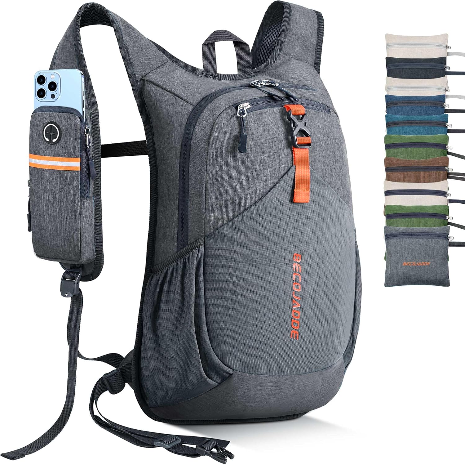 BECOJADDE 20L Small Hiking Backpack for Men Women Foldable Packable Back Pack Ultralight Hiking Daypack for Travel Camping Outdoor, Gray