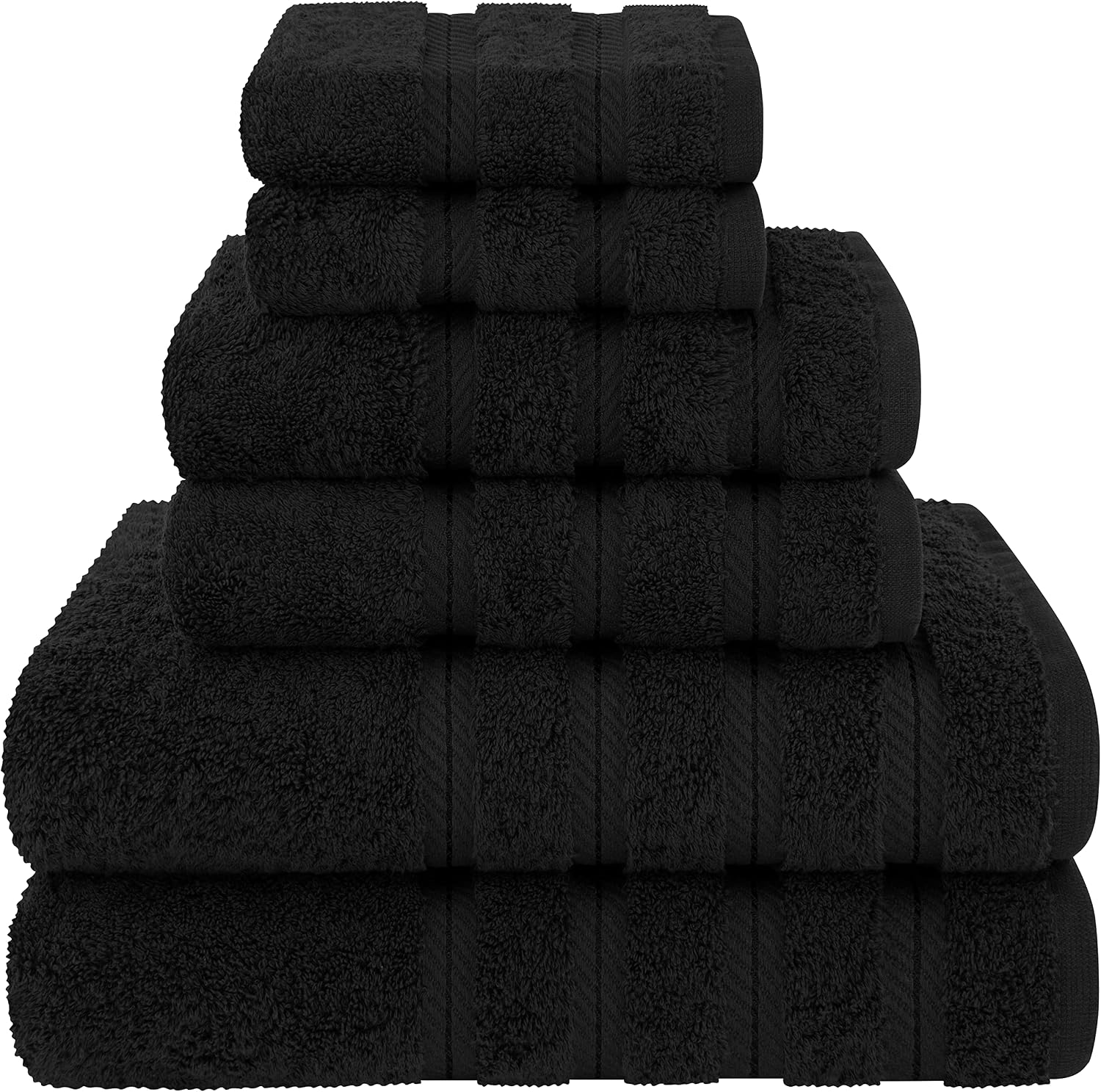 American Soft Linen 100% Cotton Luxury Turkish Towels, 6 Piece Towel Set | Soft Absorbent Quick Dry OEKO Tex Standard 100 Certificated Durable Machine Washable Premium Hotel Quality