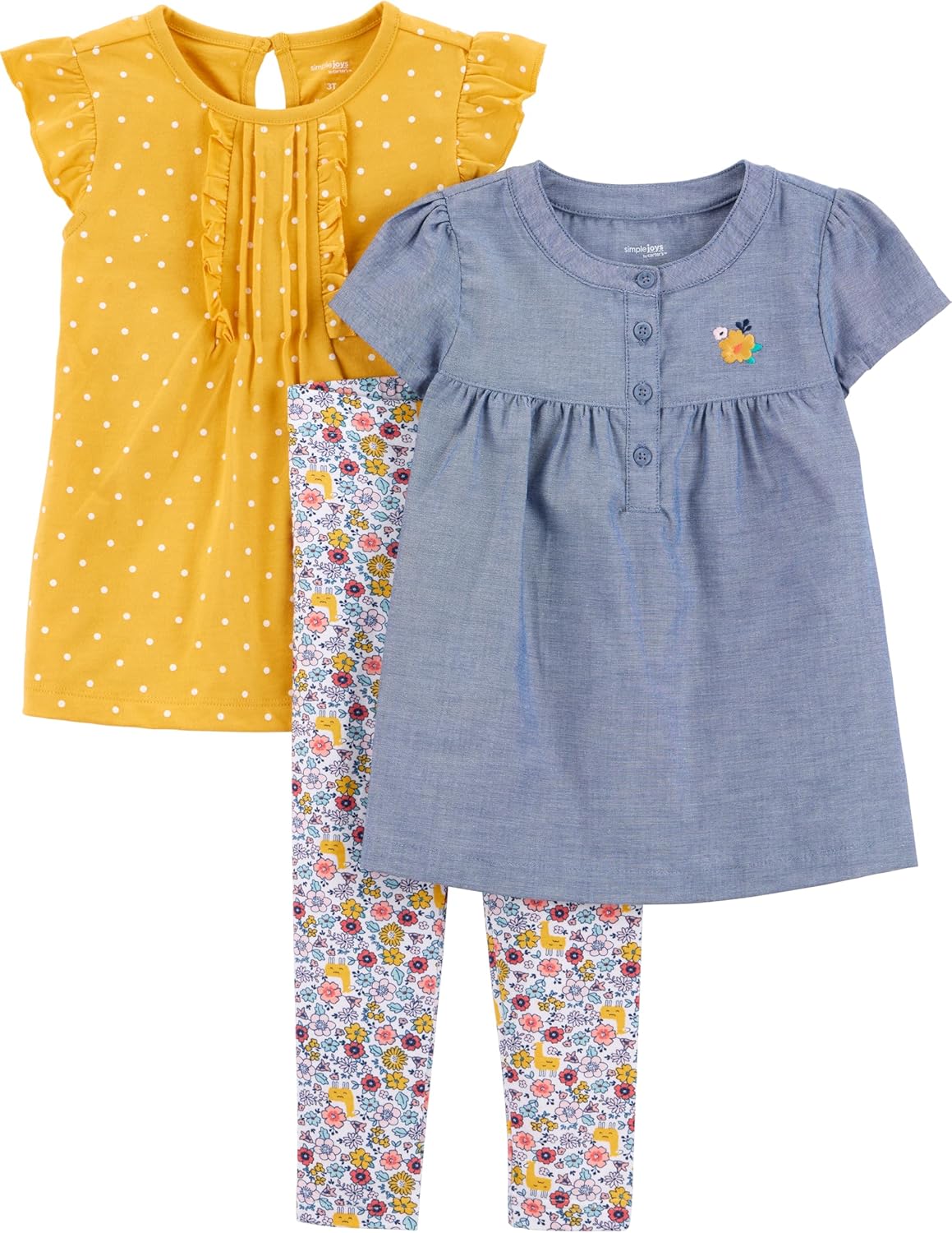 Simple Joys by Carter's Baby Girls' 3-piece Playwear Set