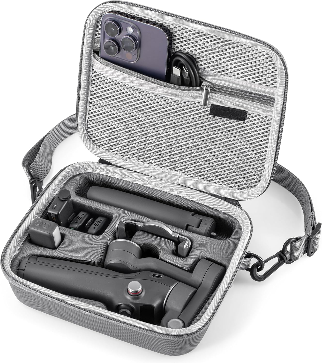 STARTRC PHOTO Osmo Mobile 7P/8 Case, Portable PU Shoulder Bag for DJI OM 7 Pro/OM8 Gimbal Stabilizer Travel Case for DJI Osmo Mobile 8/7/7P Accessories(Not for OM8P)