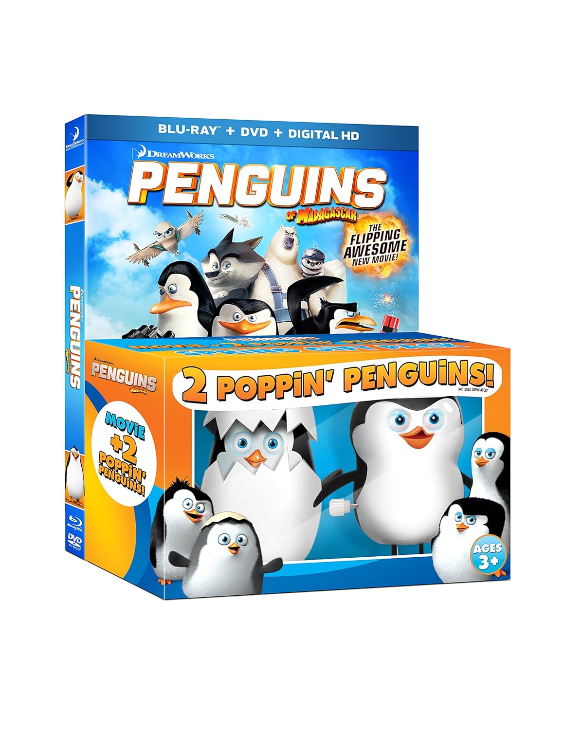 Penguins of Madagascar with 2 Poppin' Penguins Toys