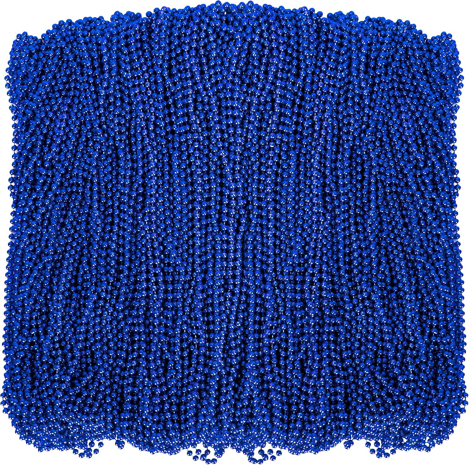 Huskein 200 PCS Beaded Necklace, 33" Mardi Gras Beads, Blue Bead Necklace, Mardi Gras Accessories, Parade Beads Bulk for Hanukkah Christmas Pirate Birthday Gender Costume Party Supplies