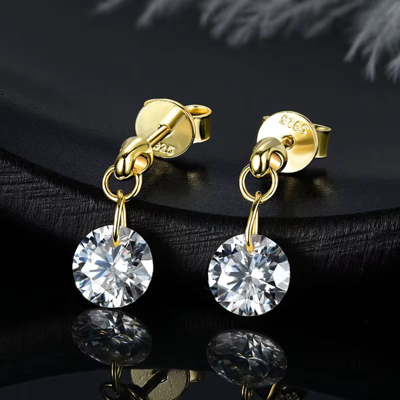 IOGOU Solitaire 1.0ct 6.5mm Moissanite Drop Earrings Studs for Women 925 Sterling Silver Certified Fine Jewelry 2026 New Trend - AliExpress 36
