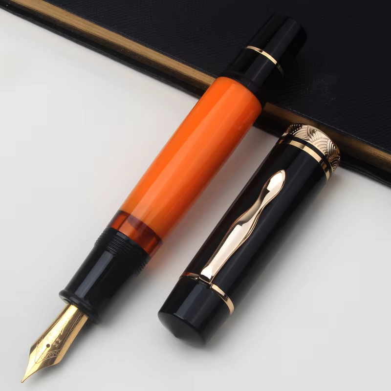 MAJOHN P139 High Quality Fountain Pen Piston Filler Resin Body Ebonite Feed Size 8 40 Nib Rotating Cap Postable Office Gift - AliExpress 21