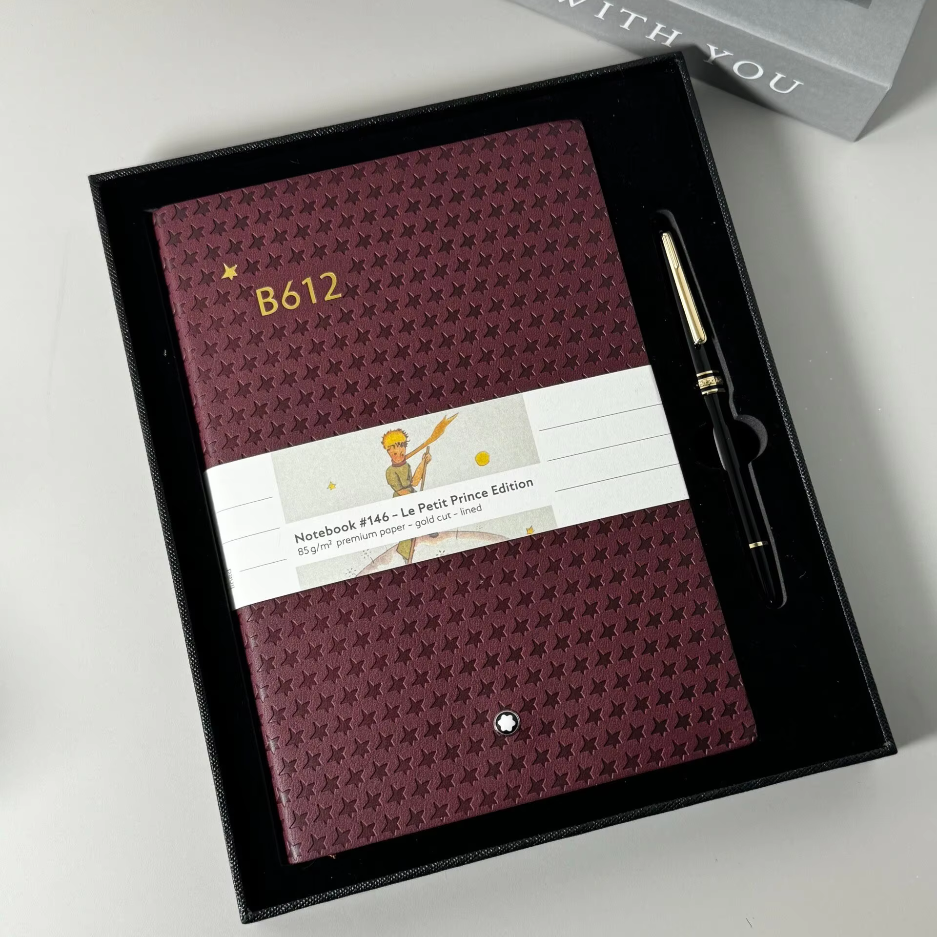 For Luxury Montblanc Le Petit Prince Brown Cowhide Notebook  Bookmark  Office Writing Diary Gift - AliExpress 21
