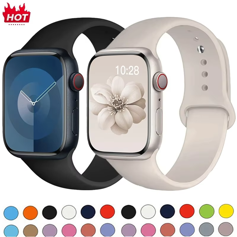 Silicone Band For Apple Watch strap 46mm 44mm 45mm 40mm 41mm 42-38mm 49mm sport bracelet iwatch series 11 10 9 8 7 6 5 SE Ultra3 - AliExpress 1511