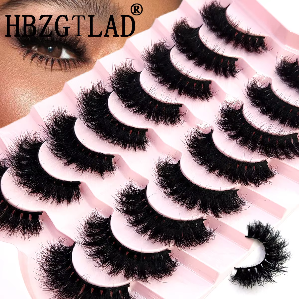 HBZGTLAD 5/8 Pairs of Natural Russian Striped Mink Lashes 3D False Lashes Volume Wavy False Lashes Eyelash Extensions Makeup - AliExpress 66