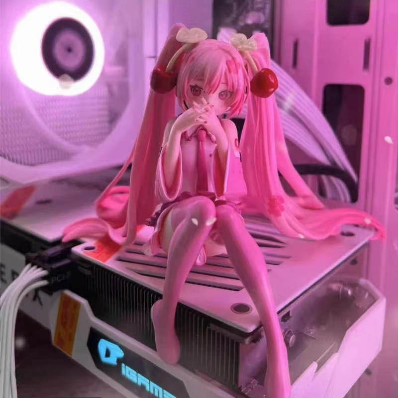Hot Hatsune Miku Anime figure Pink dress model action figures toys Cherry pink PVC cherry blossom decoration collect Model gifts - AliExpress 26