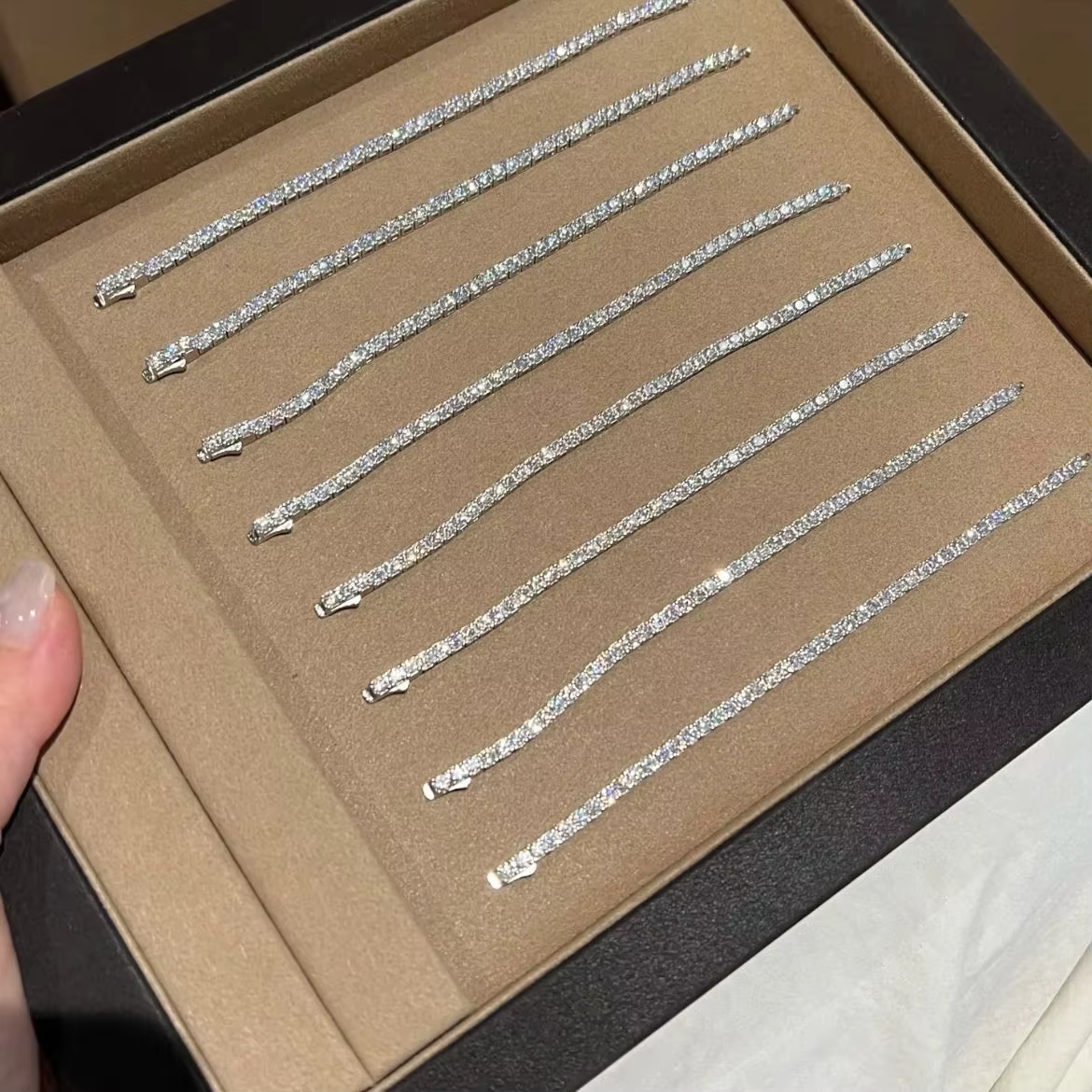Luxury 2 2.5 3 4 5MM Full Moissanite Tennis Chain Couple Bracelets Plated Gold 925 Sterling Silver Jewelry Gift GRA Certified
