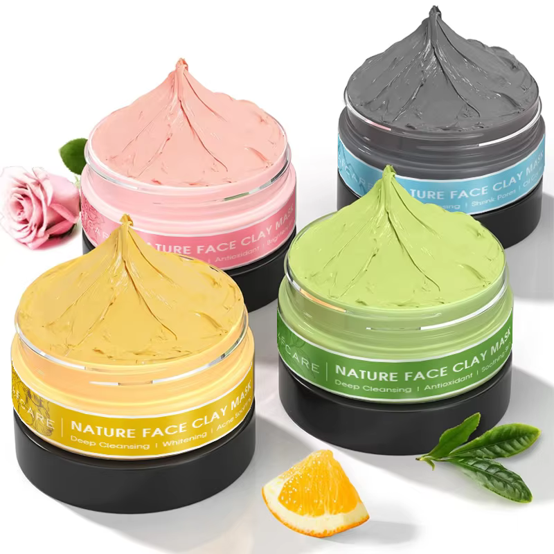 4 Pcs Clay Facial Mask Set Turmeric Vitamin C Green Tea Dead Sea Mud Rose Clay Deep Cleansing Moisturizing Refining Pores 320g - AliExpress 66