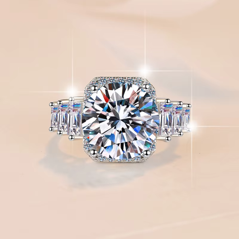 Women's 8 Hearts 8 Arrows Setting Ring PT950 Platinum 5Ct - Women's exclusive, fine cut, bold 5ct luxury
