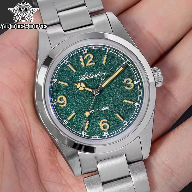 ADDIESDIVE New VH31 Quartz Watches Bubble Glass Retro Elegant WristWatch BGW9/C3 Luminous Waterproof 10Bar Men's Watch AD2518