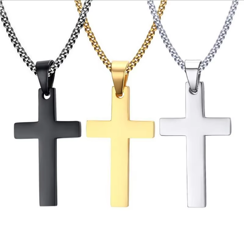 Fashion Stainless Steel Cross Pendant Necklace For Women Men Link Chain Charm Necklace Cool Boys Girls Punk Hip Hop Jewelry Gift - AliExpress 36