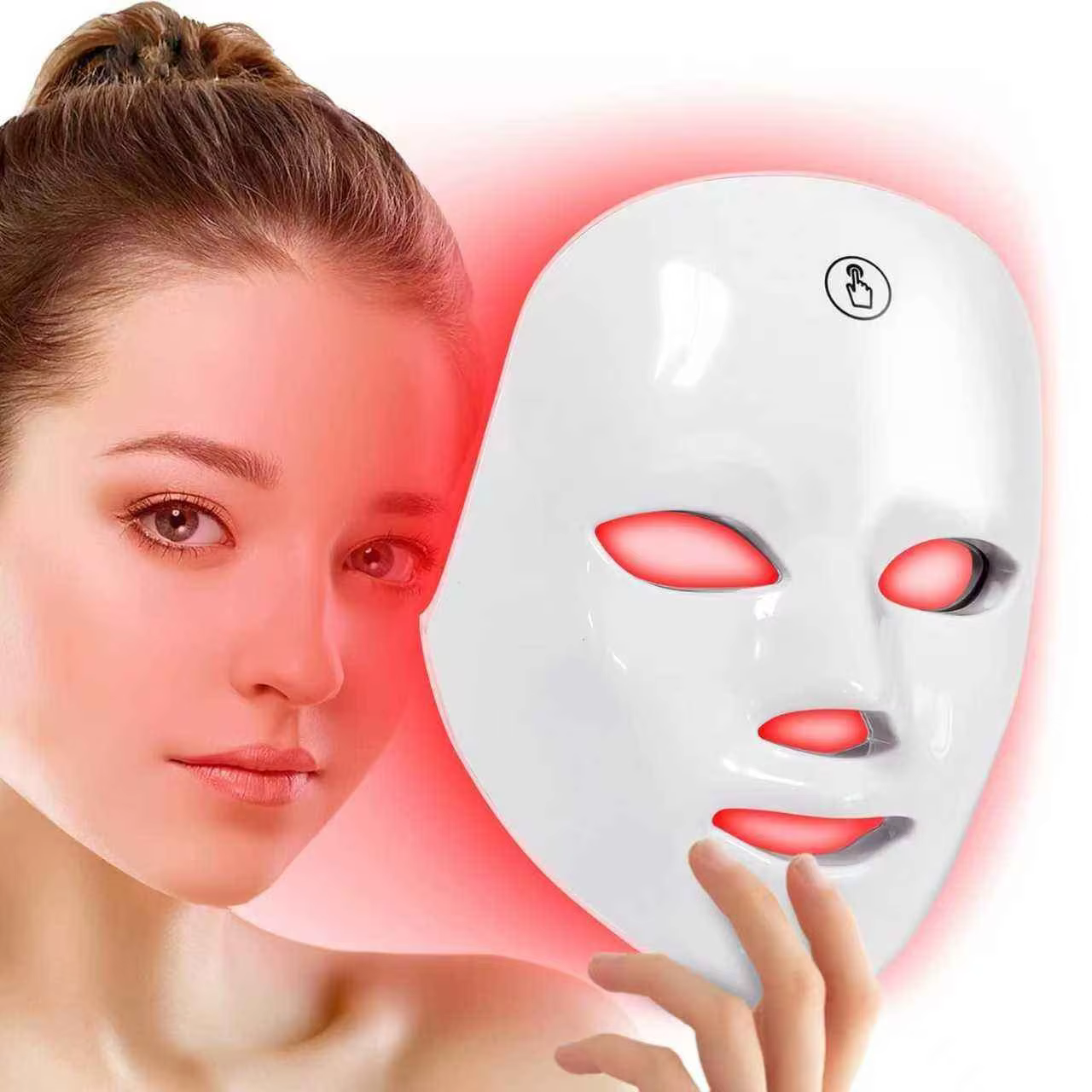 Portable Wireless 7 Colors LED Face Mask Beauty Machine Photon Facial Skin Tighten Rejuvenation Reduce Wrinkle Facial Care Mask