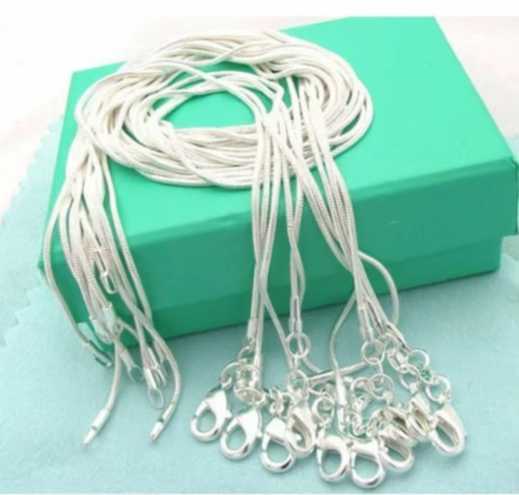 10PCS LOT Wholesale 925 Sterling Silver 16/18/20/22/24/26/28/30 Inch 1mm Snake Chain Necklace For Woman Man Fashion Jewelry - AliExpress 36