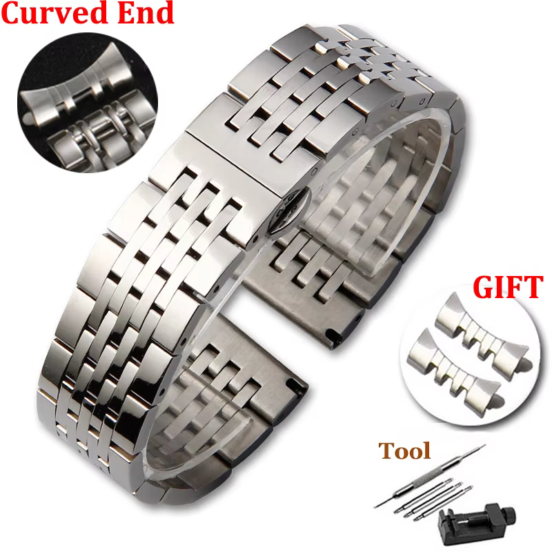 16/18/19/20/21/22/24mm Solid Stainless Steel Watch Band for TISSOT Butterfly Buckle 304L Metal Wrist Strap for Omega for Seiko - AliExpress 1511
