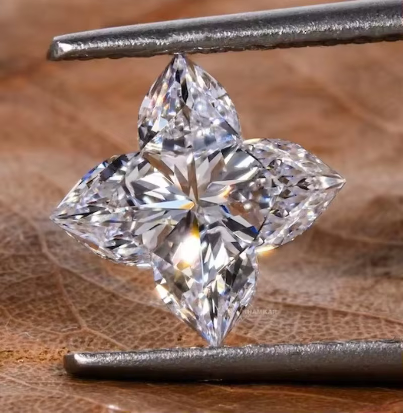 Flower Shaped Clover Cut Lab Grown Diamonds 53 Facets 1ct 1.5ct 2ct 3ct 10ct Lab Created Diamond Wholesale Price - AliExpress 36