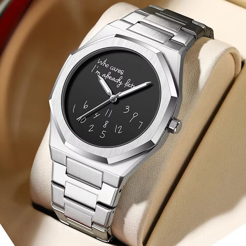 Fashion Luxurious Exquisite Elegant Men's Watch Classic Business Casual Arabic Digital Steel Strip Waterproof Noctilucent Watch