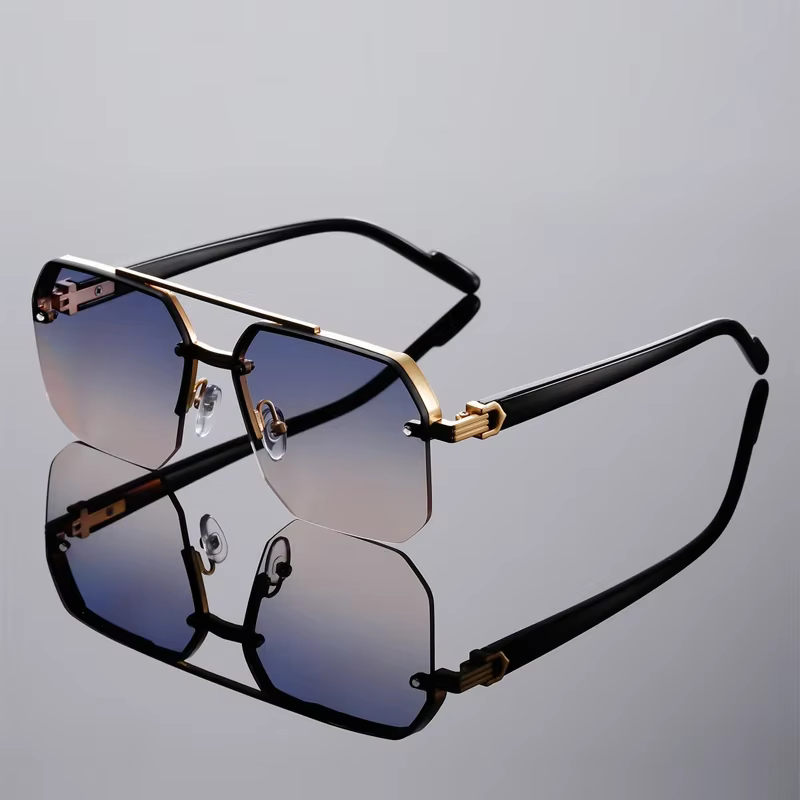 GM LUMIAS Oversized Semi-rimless Sunglasses Men Fashion Vintage Gradient Casual Shades Luxury Brand Design Outdoor Sun Glasses - AliExpress 200000297