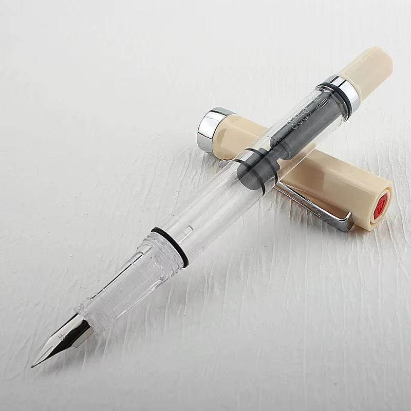 High Quality 3059 Piston Fountain Pen Resin Transparent Ink Pen EF/F Nib 0.38/0.5mm Fountain Pen Business Gif - AliExpress 21