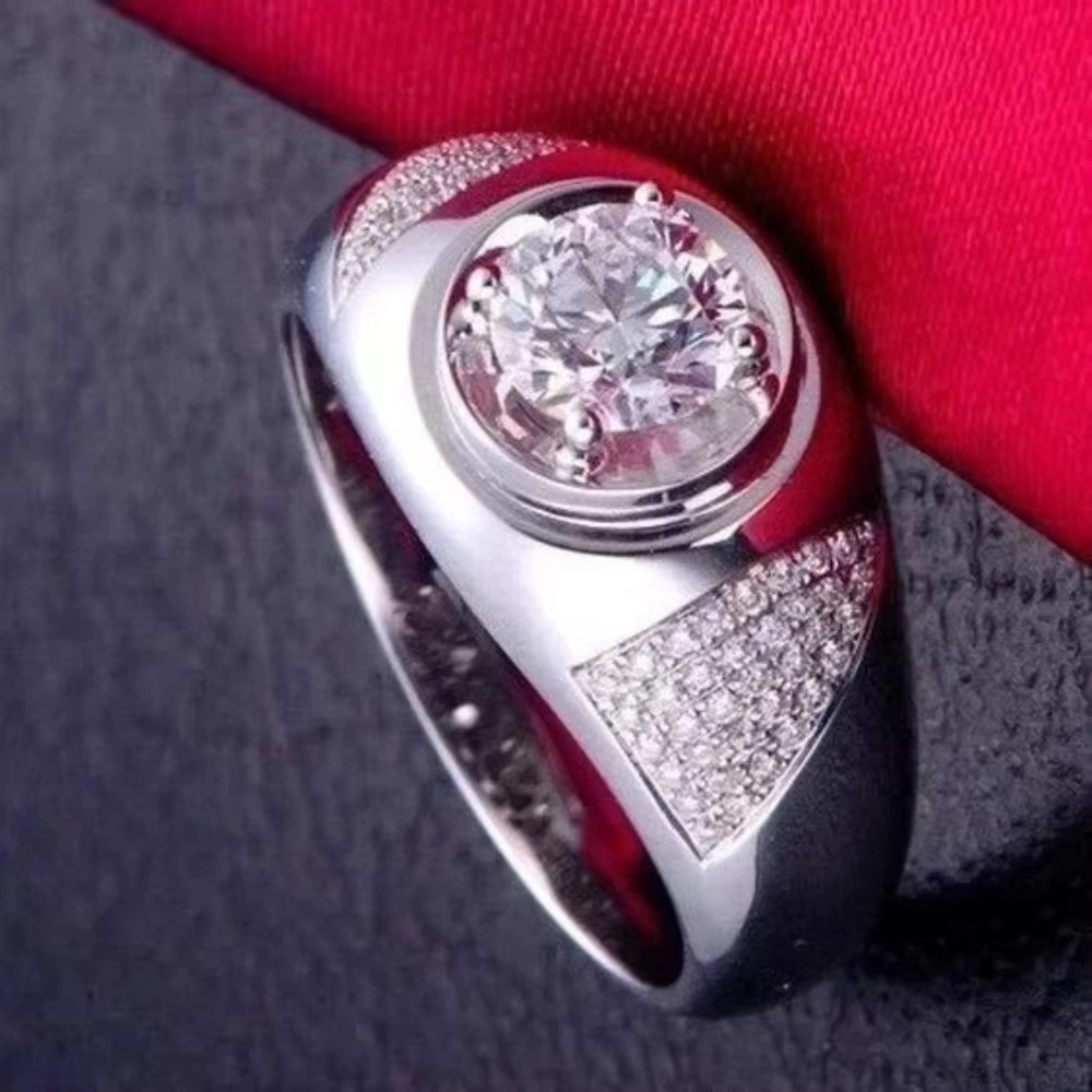 925 sterling silver ring, handcrafted, set with main stone moissanite, accompanied by a certificate, customizable. - AliExpress 36