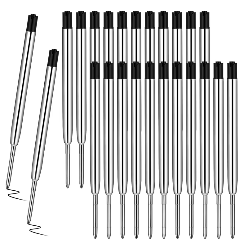 9.9cm Metal Ballpoint Pen Replace Refills,1.0mm Medium Point Blue Black Red ink Rods Smooth Writing Roller Ball Replacable ink - AliExpress 21