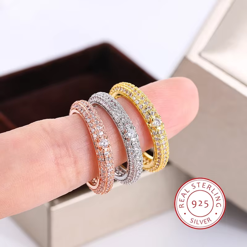 High Quality Geometric White Zircon Ring for Silver Yellow Gold Rose Gold 925 Silver Plated Ring for Women Jewelry Gift - AliExpress 36
